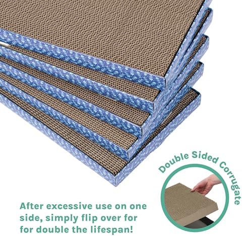 Kitty City 5-Pack XL Double Sided Corrugate Cat Scratcher Pads - Image 6
