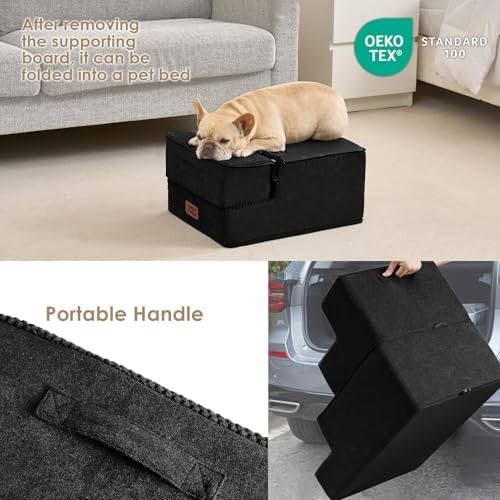 EHEYCIGA Dog Stairs for Small Dogs 13.5" H, 3-Step Dog Steps for Cats - Image 6