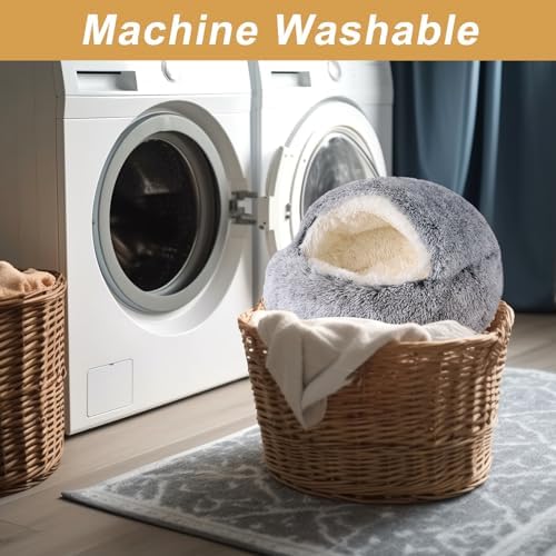 Hooded Dog Bed for Small Dogs, Nest Dog Beds, Washable Cute Cat Cave Bed - Image 6