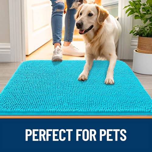 OLANLY Dog Door Mat for Muddy Paws 30x17, Super Absorbent Chenille Mud Mat - Image 6