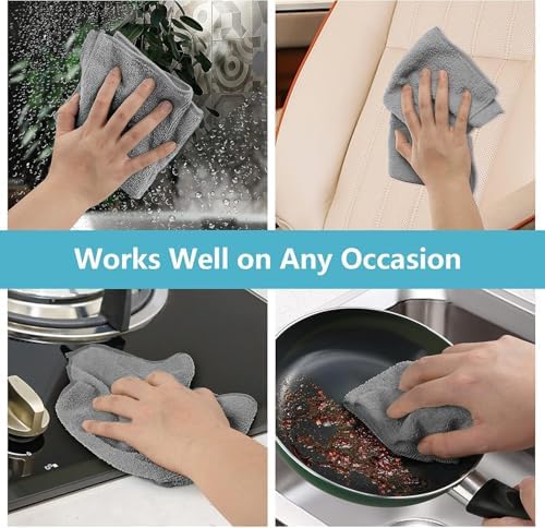 HOMEXCEL 100PK Microfiber Cleaning Cloth, Cleaning Rag - Image 6