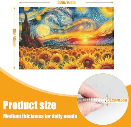 Sunflower Starry Night Bath Mat - Image 3