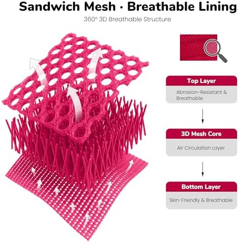 Didog No Pull Dog Harness for Large Dogs, Breathable Mesh Padded, Hot Pink - Image 3