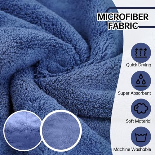 Dog Bathrobe, Fast Drying Coat, Super Absorbent Bath Towel Blue S - Image 2