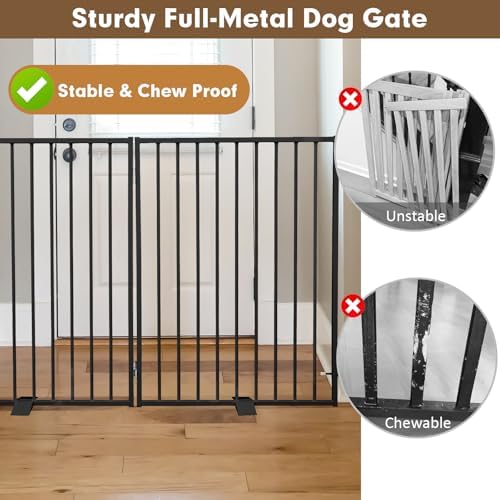 Metal Freestanding Dog Gates Indoor 2 Panels 32" Tall 48" Wide - Image 3