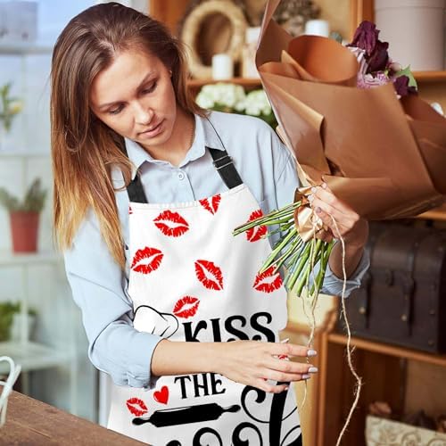 Kiss The Cook Bib Apron with Adjustable Neck - Image 6