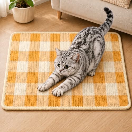 Cat Scratcher Mat, Natural Sisal Cat Scratch Pad by LESISSMER