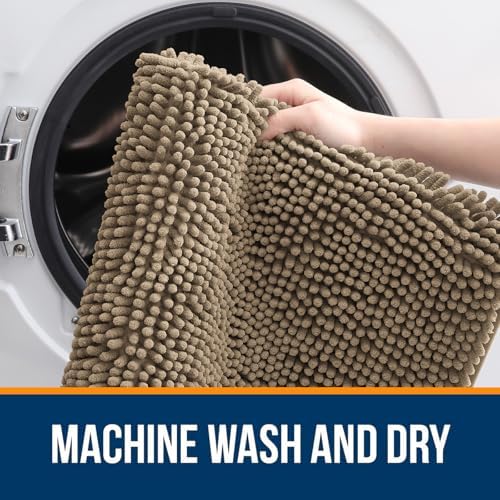 OLANLY Toilet Rugs U-Shaped 24x20, Soft Absorbent Chenille Contour Rugs - Image 5