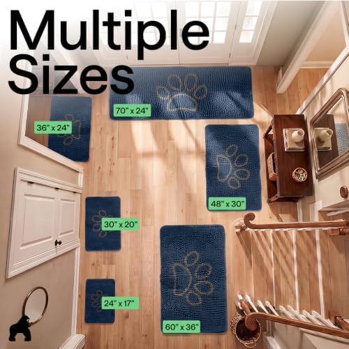 GORILLA GRIP SoakSTOPPER Dog Door Mat, Machine Wash and Dry, 30x20 Navy - Image 2