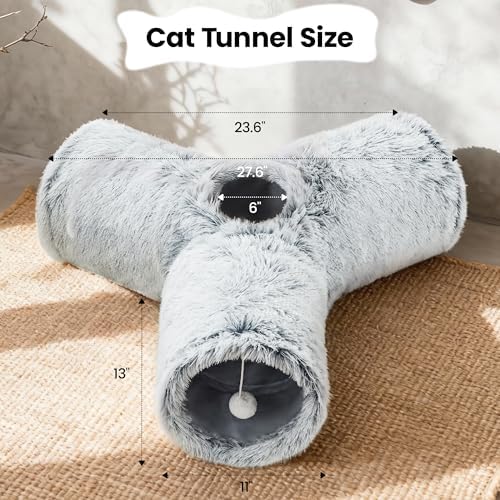 Tempcore Plush Cat Tunnel, 3-Way Collapsible Toy - Image 2