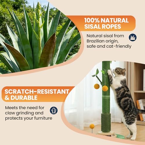 46" Extra Tall Cat Scratching Post - Image 4