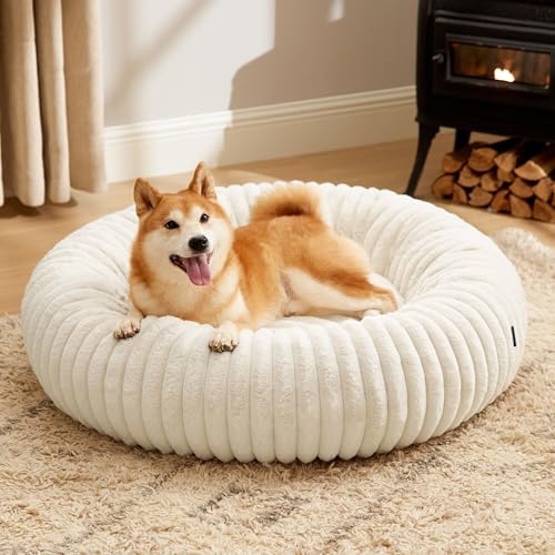 Bedsure ComfyFleece® Donut Dog Beds Large Sized Dog by BEDSURE