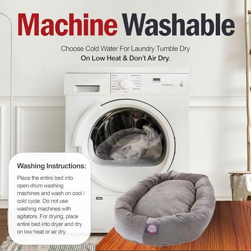 Majestic Pet 24 Inch Micro Velvet Calming Dog Bed Washable – Cozy Soft Round - Image 6