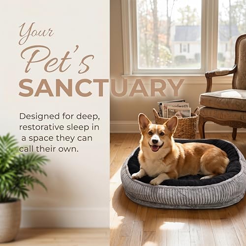 Calming Dog Bed for Medium to Large Dogs, Orthopedic Washable Plush Pet Bed - Image 7