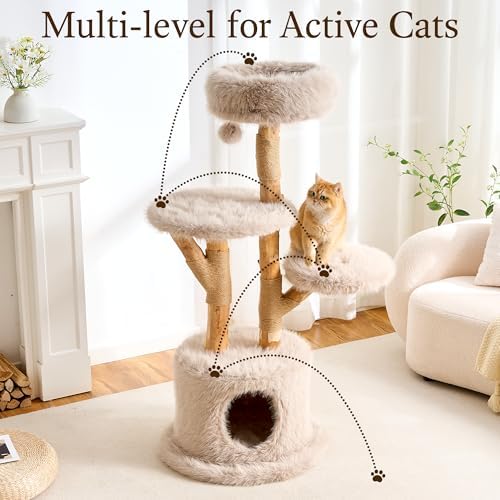 HITTITE Natural Wood Cat Tree Tower - Image 2
