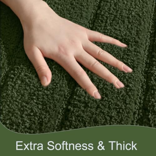 AROGAN Luxury Long Bathroom Runner Rugs 24x60 Inch Bath Rug, Olive Green - Image 5
