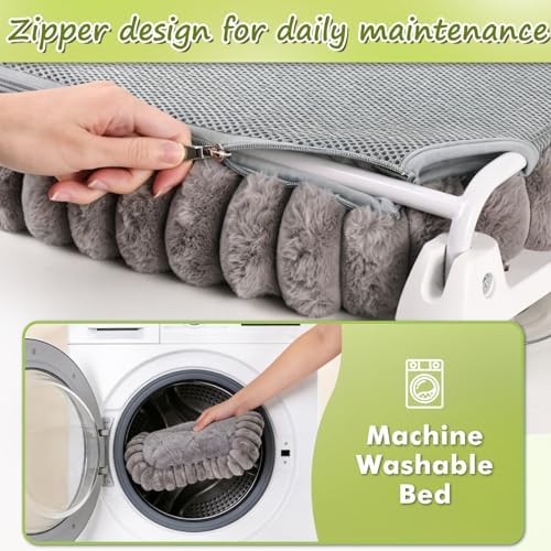 Zoratoo 2PC Cloud-Cuddle Cat Window Perch, Foldable Cat Hammock, M Grey - Image 4