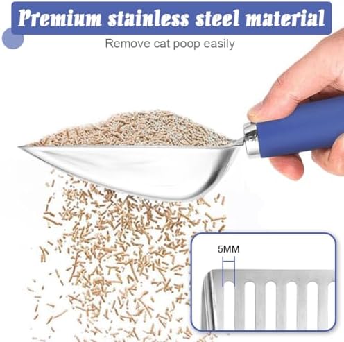 Cat Litter Scoop -Stainless Steel Metal Cat Litter Scoop-Sturdy Mesh Scooper - Image 3