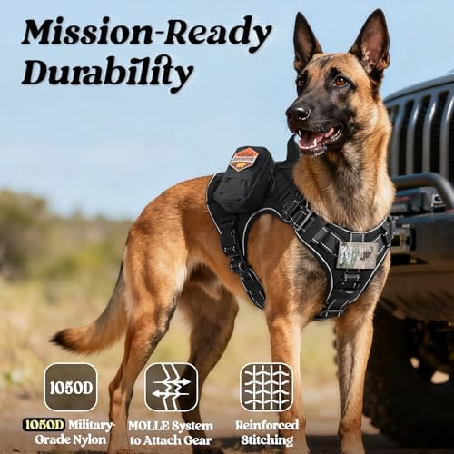 rabbitgoo Tactical Dog Harness for Medium, Heavy Duty Military No Pull Vest - Image 6