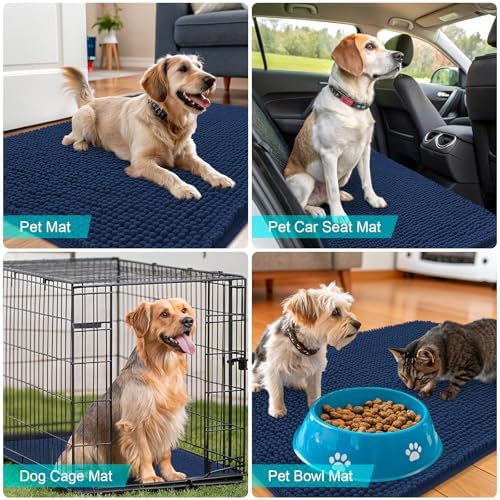 OLANLY Dog Door Mat for Muddy Paws 47x24, Super Absorbent Chenille Mud Mat - Image 7