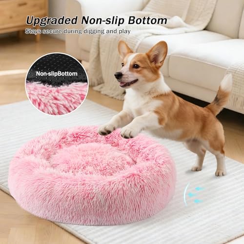NOYAL Donut Dog Bed for Small Medium Pets, Plush Calming Faux Fur - Image 3
