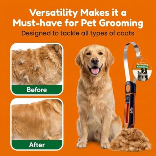 GoPets Deshedding Blade Rake, Adjustable Dog & Cat Dematting Grooming Tool - Image 3