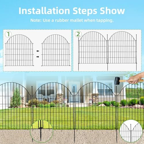 10 Panels No Dig Decorative Outdoor Garden Fence, 32in x23.6ft - Image 5