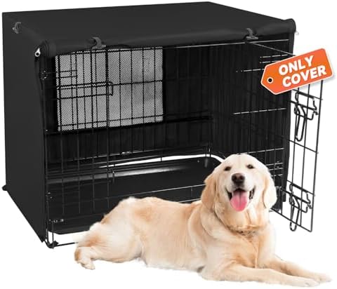 X-ZONE PET Dog Crate Cover Waterproof Kennel Cover, 42 in Black by X-ZONEPET