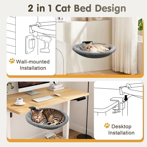 17.3" Extra Large Cat Desk Bed Cat Desk Hammock - Image 2