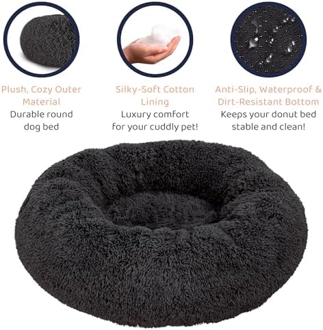 Calming Donut Dog Bed for Small Dogs, Round Dog Bed for Medium & Large Dogs - Image 5