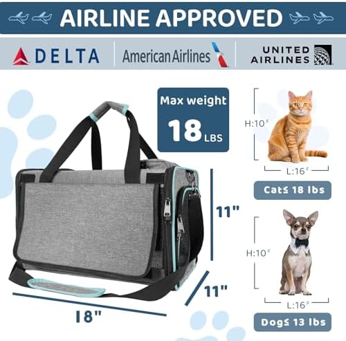 GAPZER Soft-Sided Pet Carrier for Air Travel 18x11x11 Inch, Underseat Cabin - Image 4