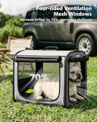 Dog Car Carrier Light Weight 24×17.7×20.5in, Foldable Dog Carrier - Image 6