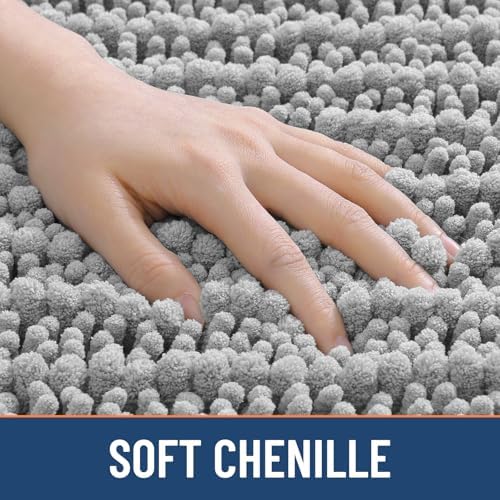 Smiry Bathroom Rugs 48X32, Extra Soft Rubber Backing Chenille Bath Mats - Image 4