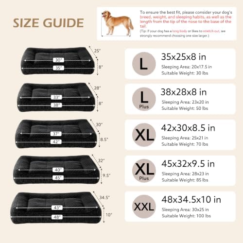JOEJOY XL Orthopedic Dog Bed for Large Dogs, Extra Thick Foam Pet Bed Sofa - Image 3