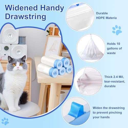 Cat Litter Bags 100 Pack, Thickened cat litter box liners, Leakproof Poop Bags - Image 5