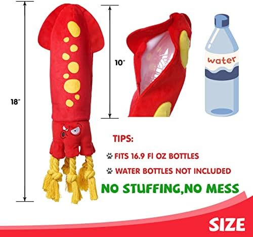 lilfrd Water Bottle Octopus Dog Toy, Squeaky Rope Stuffless Toys - Image 3