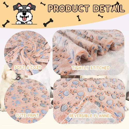 Rezutan Blanket for Large Dogs & Cats Soft Reversible Cute Paw 40"x31" - Image 2