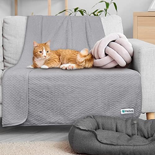 PetAmi Waterproof Dog Blanket, Leakproof Puppy Blanket, 24x32 Light Gray - Image 6