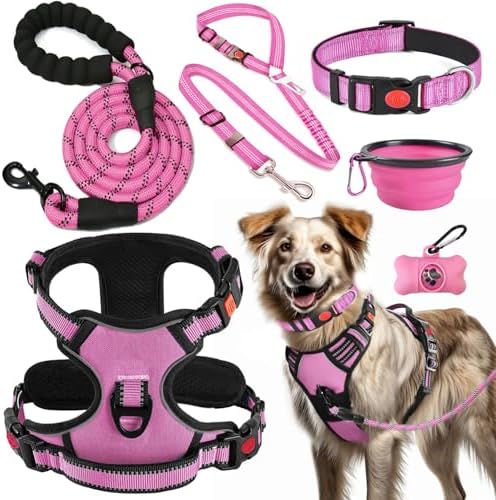 LOBEVE No Pull Dog Harness, Collar & Leash Set by Lovebegetslove