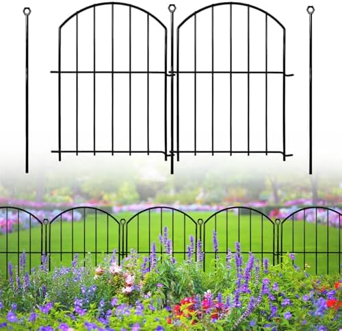 Decorative Garden Fence 17inx13in, 26 Pack Rustproof Metal No Dig Fence Animal by Thrivinest