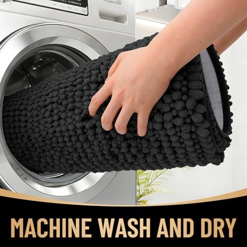 OLANLY Thick Chenille Bathroom Runner Rugs 44x24, Absorbent Bath Mat - Image 4