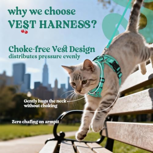 rabbitgoo Cat Harness and Leash Set, Escape Proof Vest, Cherry Grove - Image 3