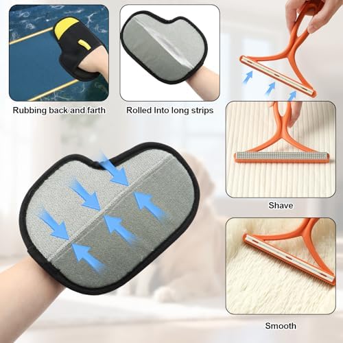 Pet Hair Removal Glove for Cats & Dogs, Upgraded Reusable Electrostatic Pet - Image 4