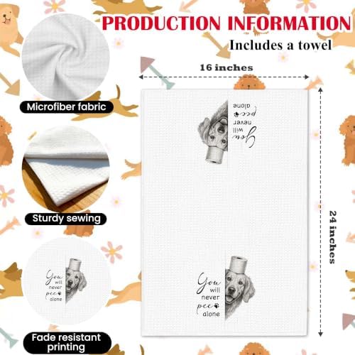 Funny Golden Retriever Bathroom Hand Towel, Dog Lover Gifts-A01 - Image 2