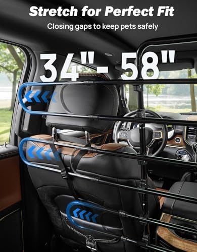 JOYTUTUS Dog Car Barrier, Pet Barrier Follow the Seat Movement 34"- 58" Width - Image 3