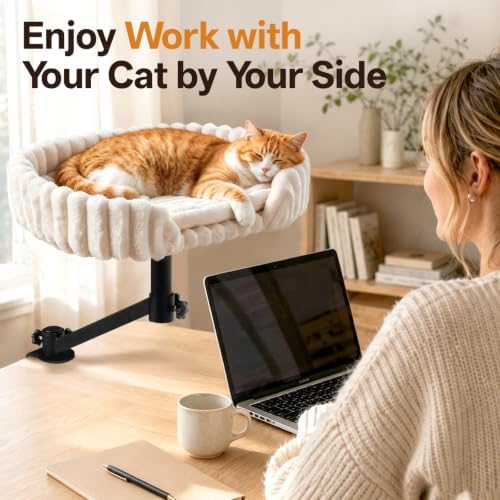 Cat Desk Bed, 360° Rotatable Cat Hammock - Image 6