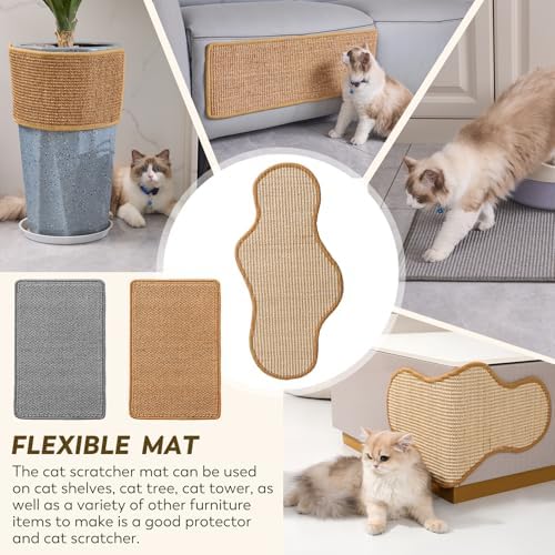 2PCS Natural Sisal Fabric Large 23.6" x 15.7" Cat Scratching Pad - Image 4