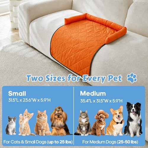 Cooling Dog Bed Mats with Neck & Head Support, 31.5 x 23.62 inch Orange - Image 5
