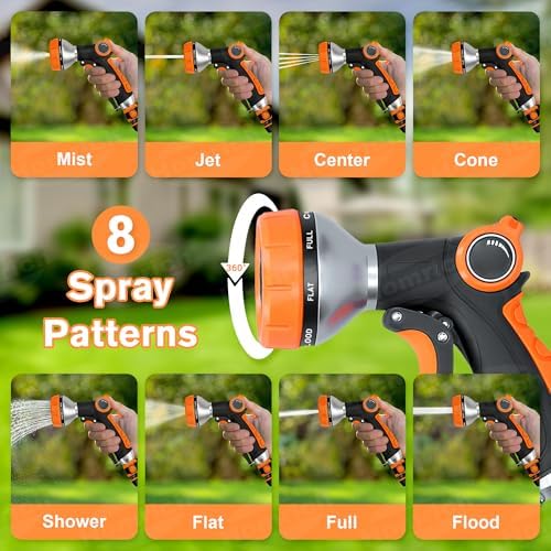 14pc Outdoor Dog Shower Hose Kit, 9.84Ft Garden Hose & 8 Modes Nozzle - Image 3