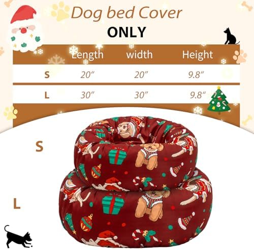 Round Dog Bed Cover Elastic Edged Washable Pet Bed Protector - Image 4